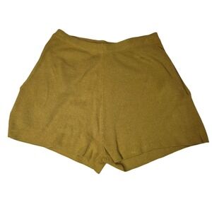 Nasty Gal Knit‎ Shorts High Waist Casual Comfy Loungewear Mustard Yellow M